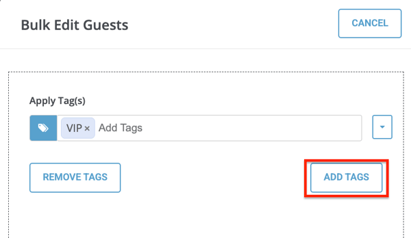 Bulk tag Add Tag button