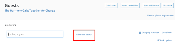 Guest List Advanced Search