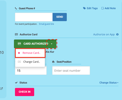 remove card on file