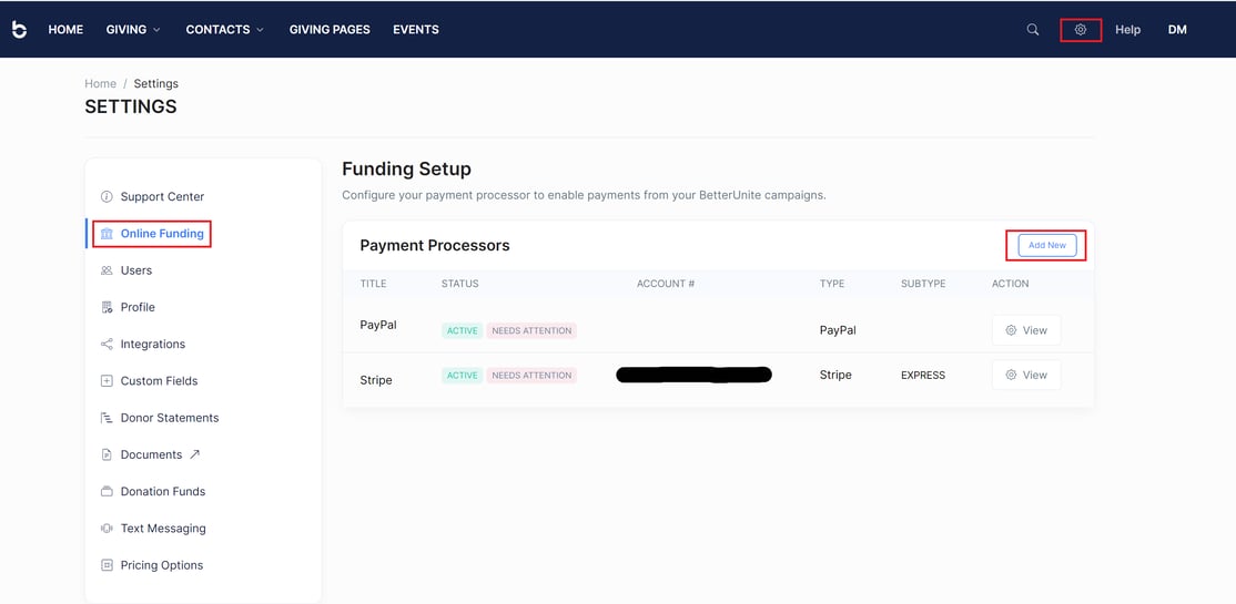 Setup a Payment Processor