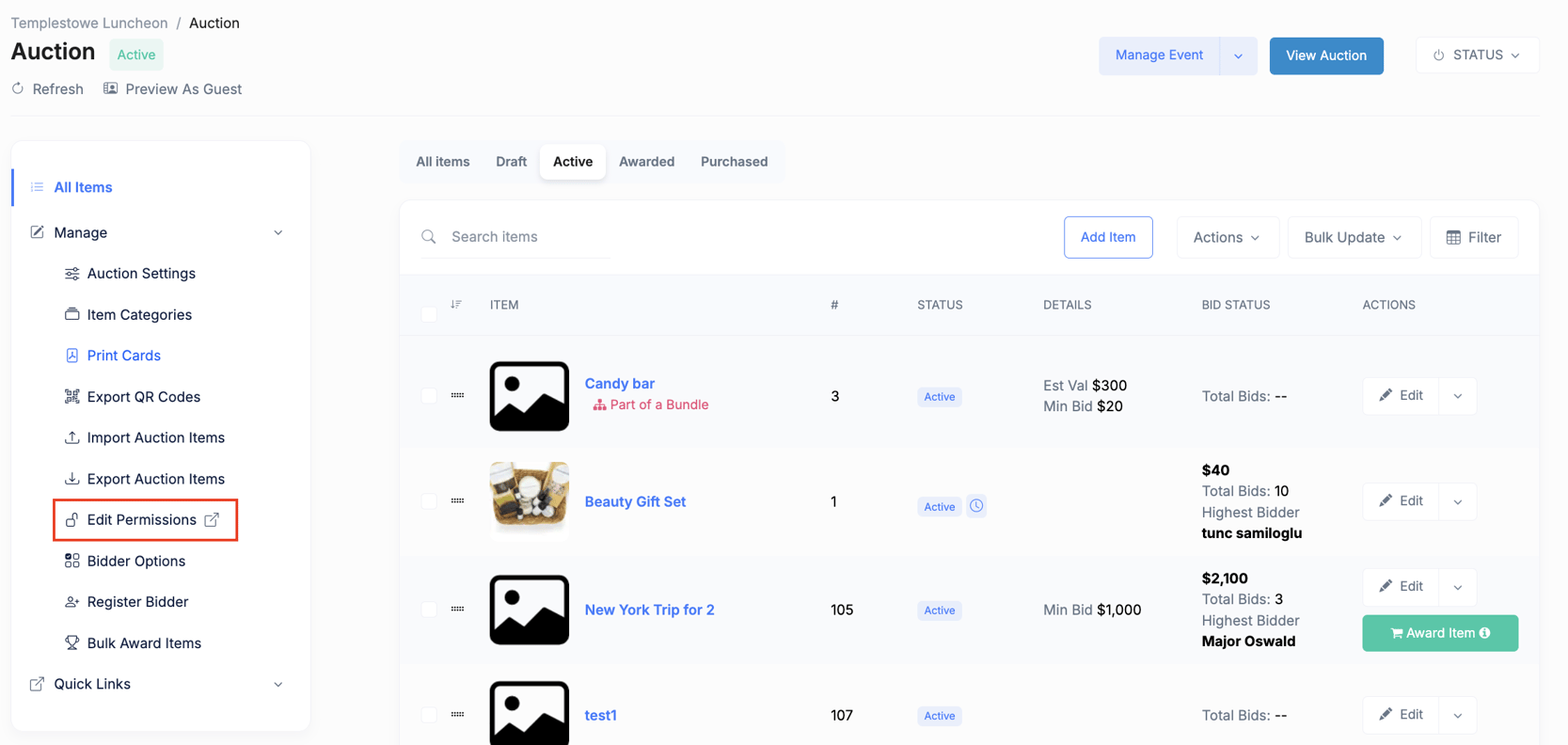 Auction Permissions: How to create an exclusive auction